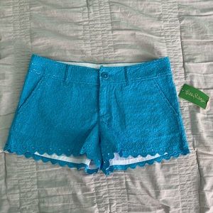 Lilly Pulitzer, Size 4, Walsh Short, Flutter Blue, Sweet Floral Eyelet